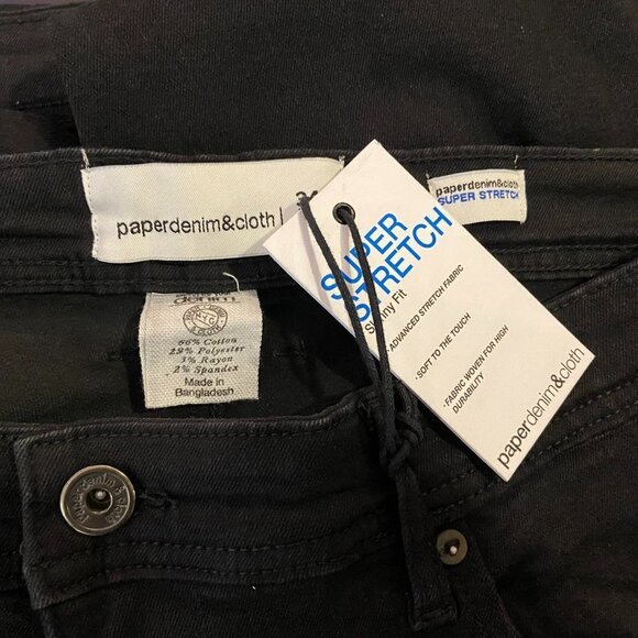 Paper Denim & Cloth Men's Black Super Stretch Skinny Fit Jeans - NWT - Picture 6 of 6